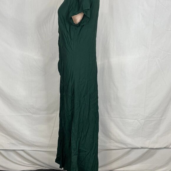 NEW REFORMATION Women’s Frasier Short Sleeve Midi Dress Green Size 12 - Picture 3 of 7